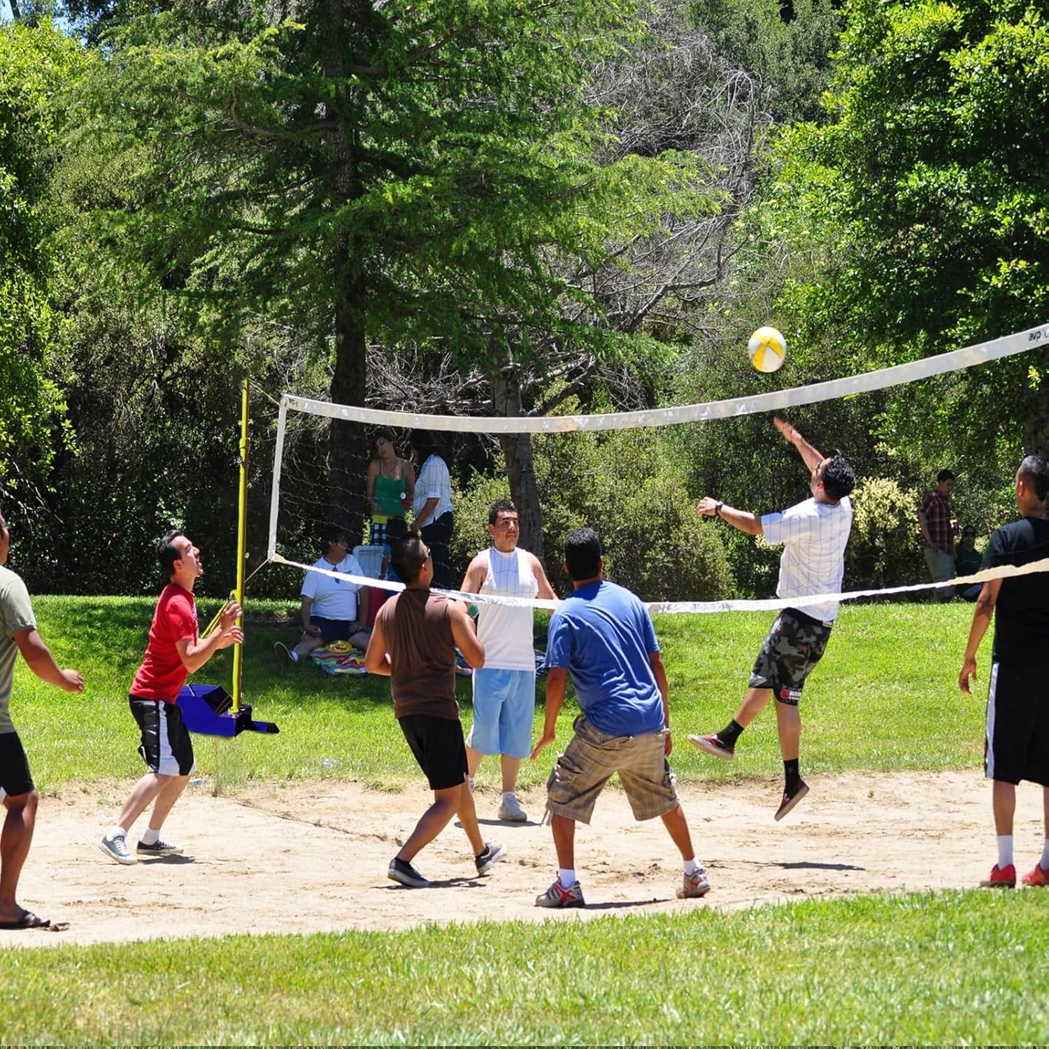 Portable Volleyball & Badminton Net Set with Adjustable Height Poles - Perfect for Backyard, Beach, and More