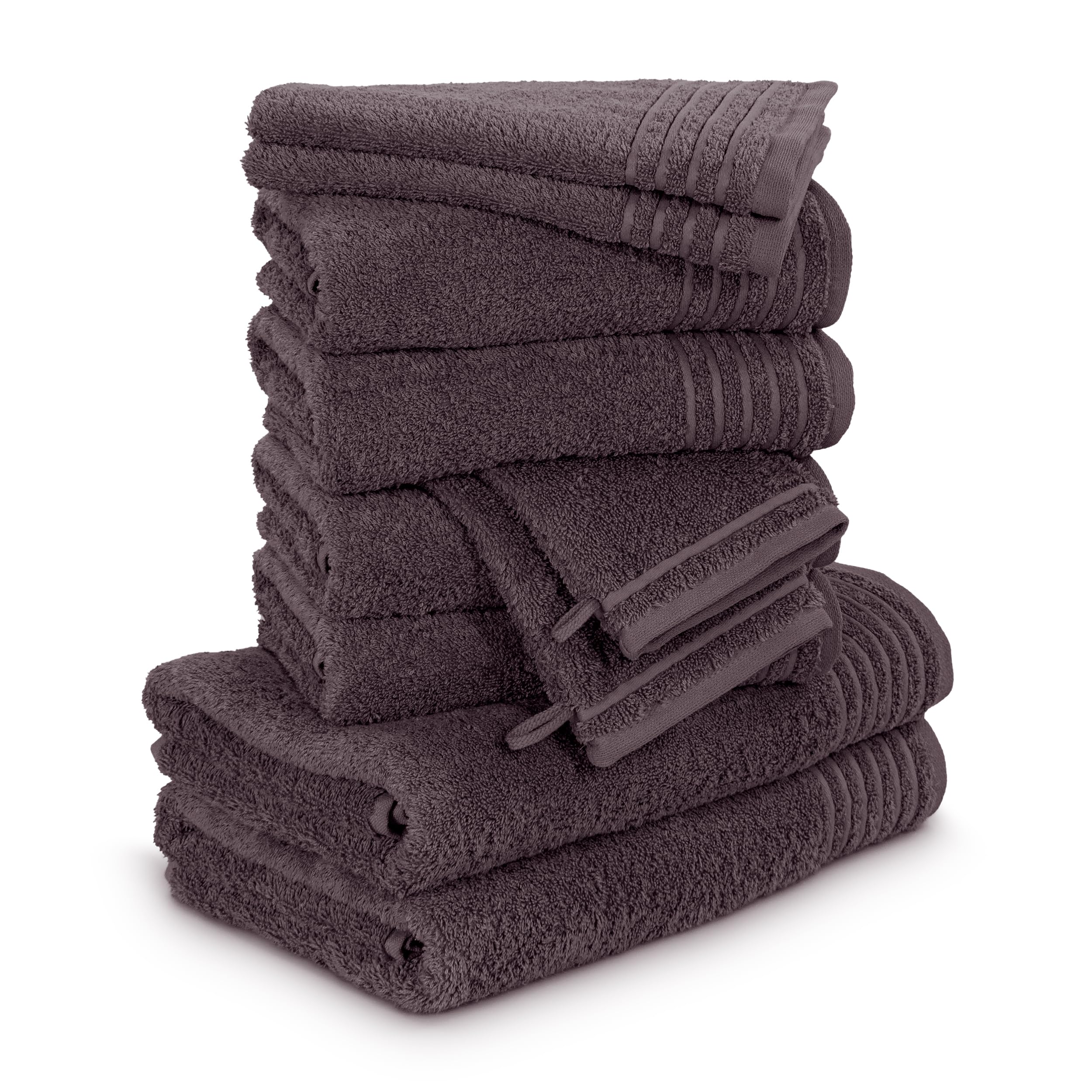 Möve Handtuchset New Classic 10-TLG Handtücher - 2x20x15cm+2x30x50cm+4x50x100cm+2x67x140cm, 100% Baumwolle, Graphite