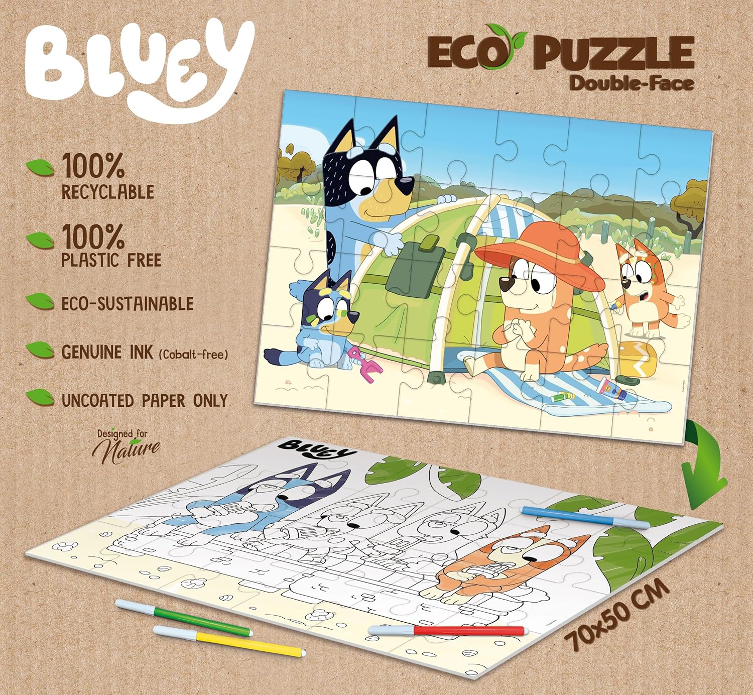 Lisciani Giochi Bluey Eco-Puzzle DF 24, 104802, Multicoloured