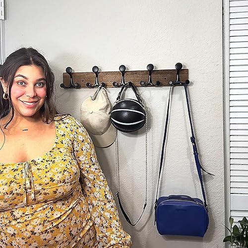 Miniatura 124 de SKOLOO Perchero de madera blanca de 17 pulgadas con 3 ganchos triples, ideal para entradas familiares, aulas y almacenamiento de suministros para