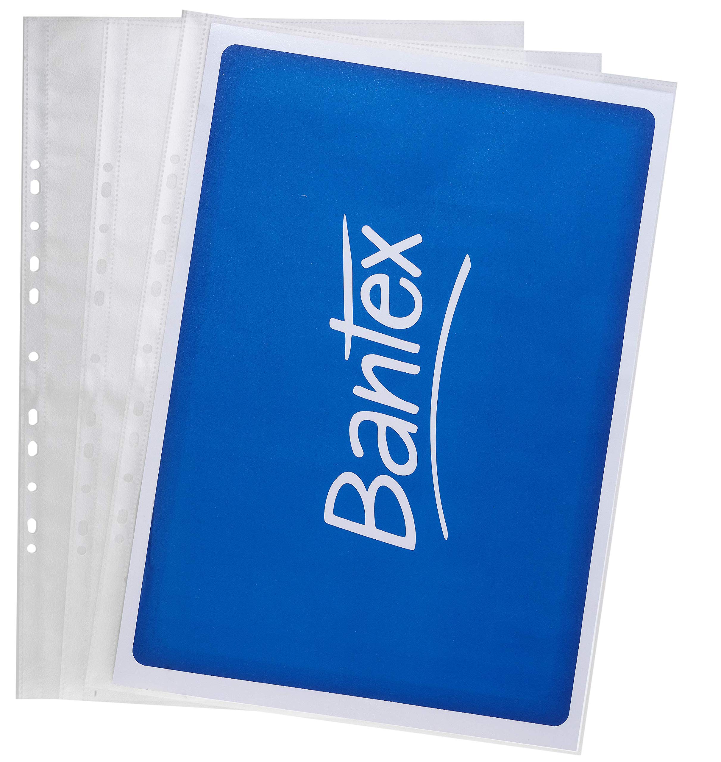 Bantex Pocket Polypropylene Multipunched Top-opening 120 Micron Vertical A3 Clear Ref 203608 [Pack of 25]