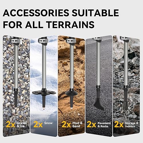 Miniatura 6 de TOBTOS Bastones de senderismo telescópicos, paquete de 2  Bastones de senderismo ajustables y bastones para caminar, aluminio 7075 con empuñaduras