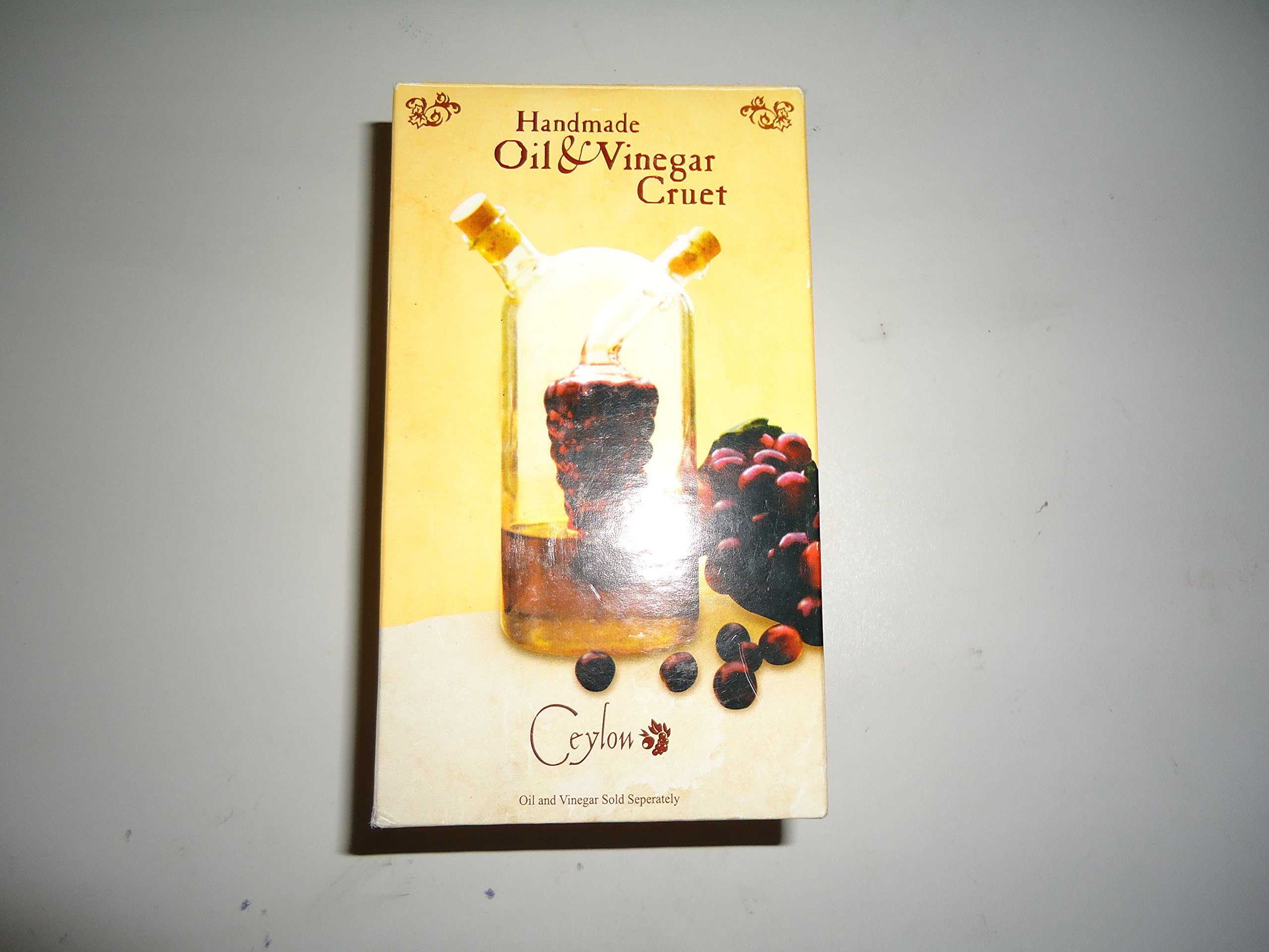 oil and vinegar cruet, 8" Tall, Clear