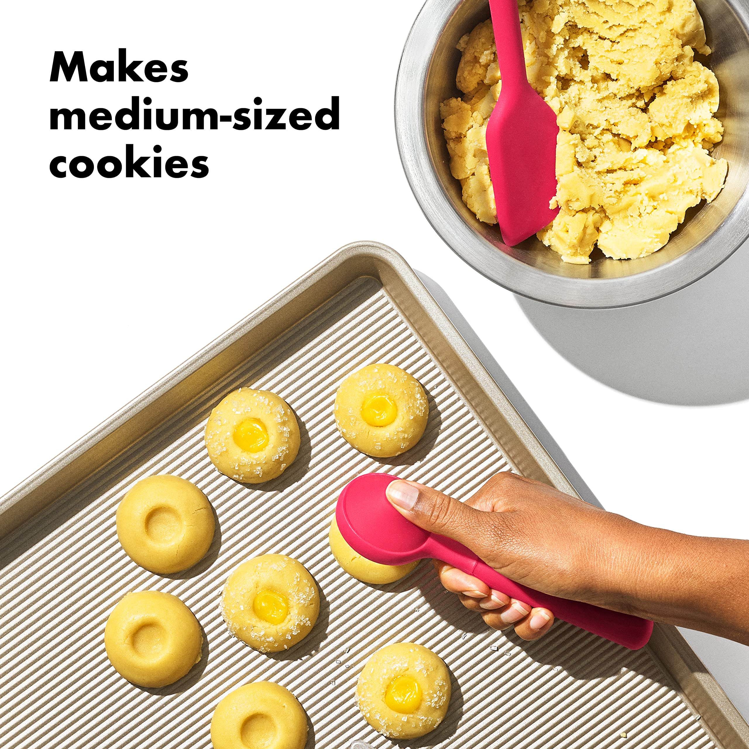 OXO Good Grips Medium Silicone Cookie Scoop & Small Spatula Set?, Medium Cookie Scoop & Small Spatula, Red