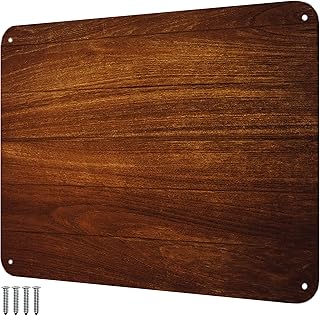 9 inches x 6.5 inches Stainless Steel Plate for Magnets, 3M Adhesive Back, Mounting Screws, Ideal for Magnetic Shelf, Spice Holders, Colorful Magnets as a Gift. Mount Anywhere! (Timber, 1 Pack)
