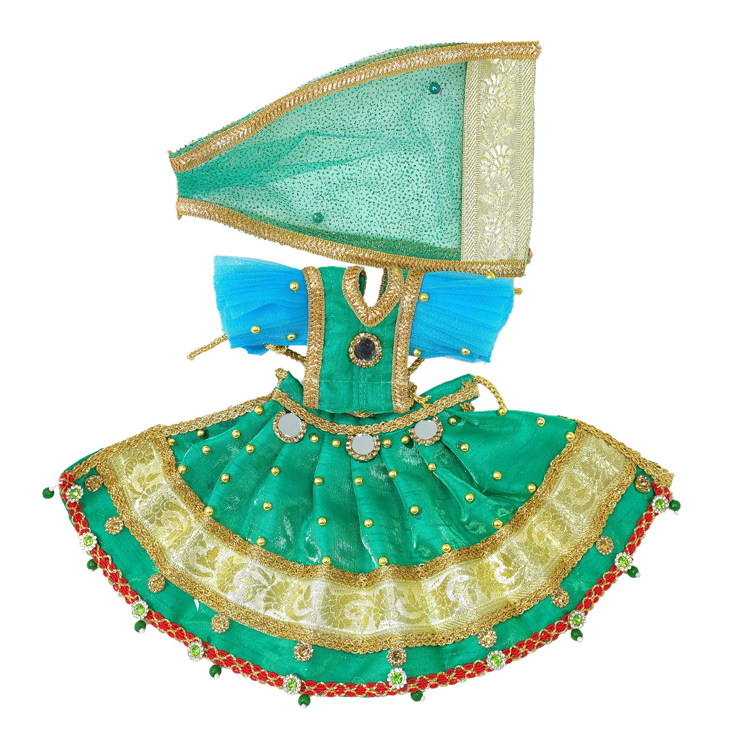 Buy Swastikunj Beautiful Special Devi Maa Sea Green Color Fabric Dress