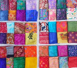 5 Eco-Friendly Upcycled Summer Crafts That'll Inspire Your Inner Artist! 142 Sari Silk Fabric Squares 30 pcs 8 * 8 Squares Saree Craft Material Home ...