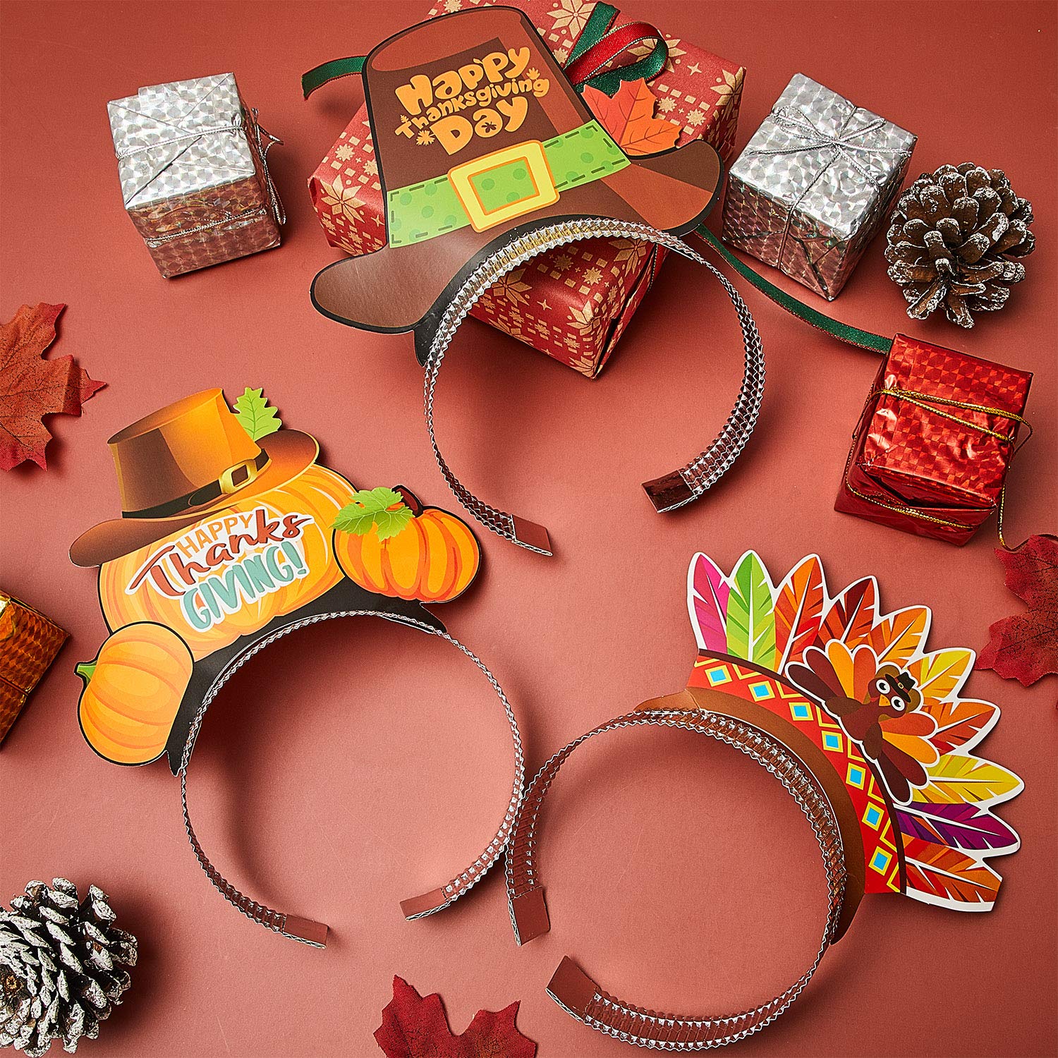 Amazon.com: WILLBOND 12 Pieces Thanksgiving Hats Turkey  display picture 2