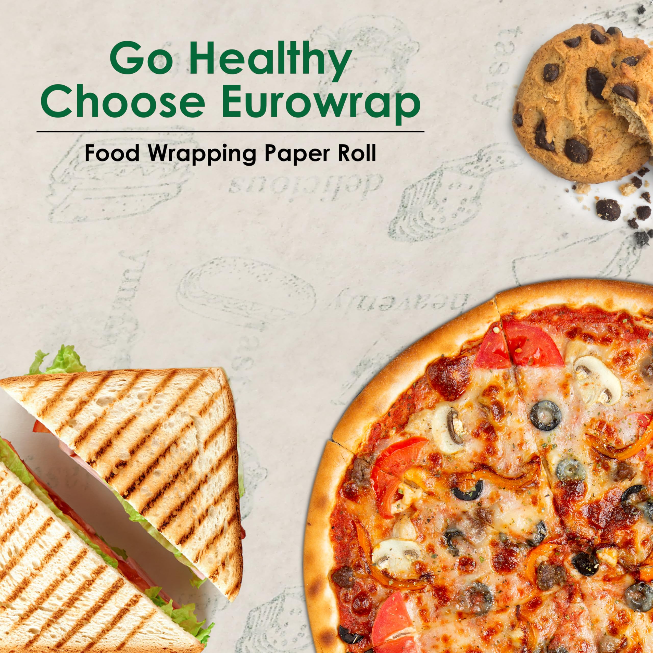Eurowrap Food Wrapping Paper - Greaseproof & Microwave Safe -7 Eurowrap Food Wrapping Paper - Greaseproof & Microwave Safe -7