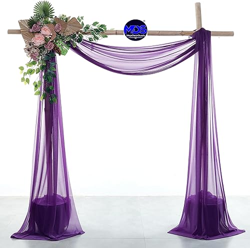 Miniatura 2 de MDS - Paquete de 1 panel (30 pulgadas de ancho x 30 pies de largo) para arco de boda, tela de gasa transparente para boda, ceremonia, recepción,