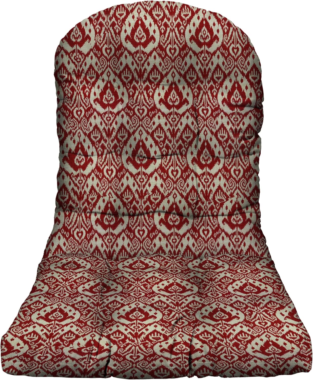 RSH DECOR: Tufted Adirondack Chair Cushion | 42.5” x 21” | All-Weather Spun Fabric | Water and Fade-Resistant | Outdoor Cushion for Patio Furniture | Ashmore Red