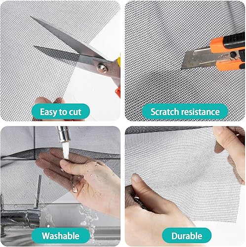 Miniatura 10 de Sukh 48 x 118 malla para ventana  Pantalla de repuesto de malla de fibra de vidrio para ventana de patio, porche, ventana, pantalla de red