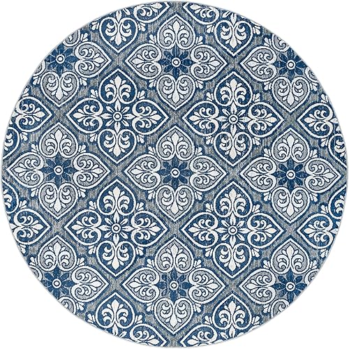 Miniatura 3 de Smithson - Alfombra redonda gris de 8 pies, alfombra de área para sala de estar, dormitorio, comedor, entrada, cocina, entrada interior, alfombra
