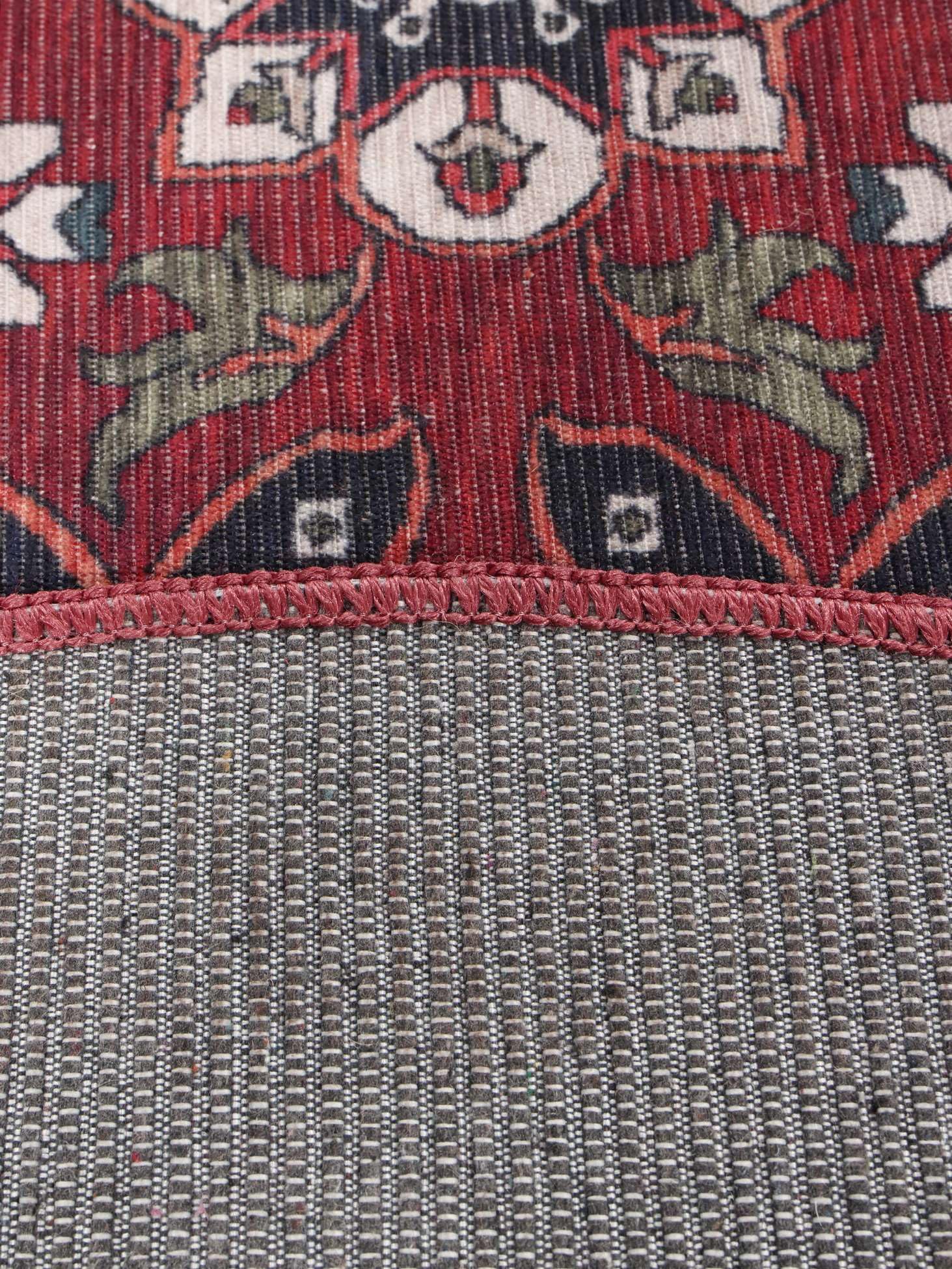 RugVista Navida Tappeto, Ø 120 cm, Rosso | Moderni, Rotonda, Pelo corto, Lavabile in lavatrice, Oeko-Tex 100, Soggiorno, Camera da letto, Cucina, Corridoio