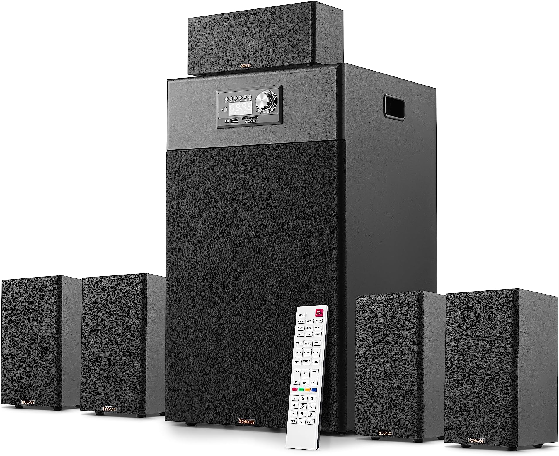 Newly Launched Home Theatre System with 200 W Surround Sound 5.1 CH, 8" Wired Subwoofer, HDMI (ARC), BT v5.3, Multi-Channel Volume Control (Dark Black)