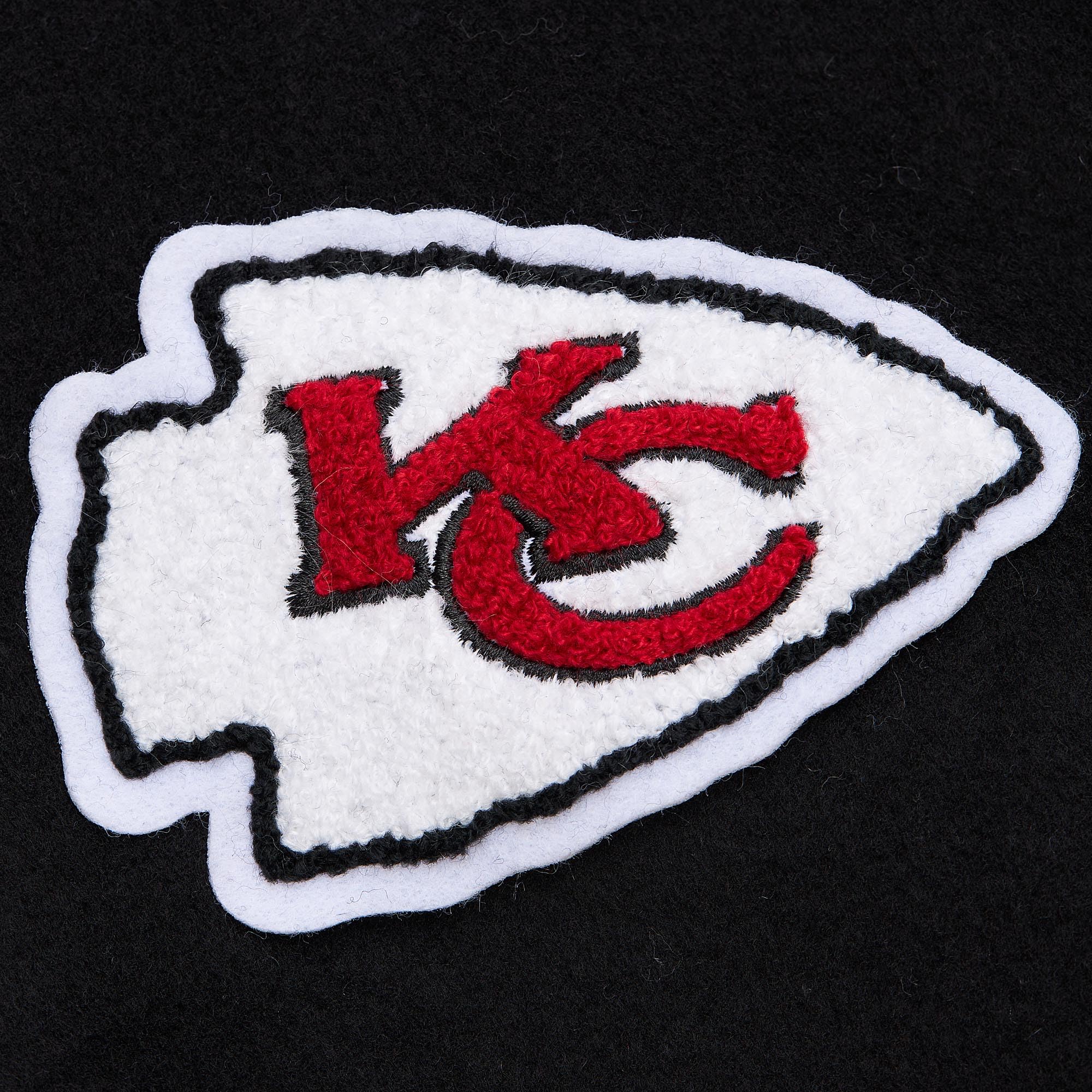 Mitchell & Ness NFL Blackout Giacca college retrò | Misto lana-poliestere | Maniche in PU | Toppe e ricami di alta qualità su petto e maniche | Polsini a coste su colletto, maniche e orlo