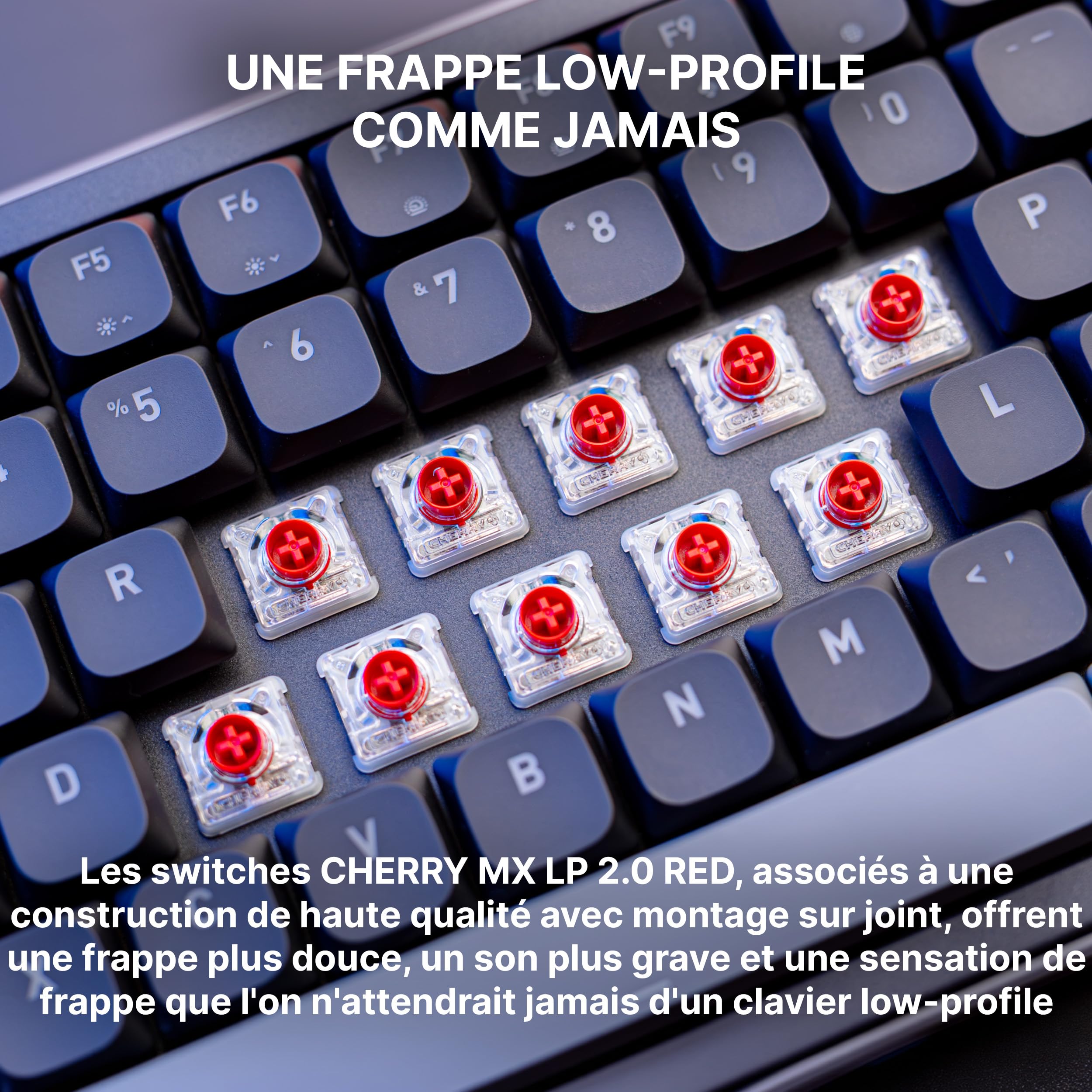 K63W Pro Compact Ultra-Wideband, Clavier de Jeu Mécanique 70% à Profil Bas, Connexion sans Fil UWB, 8 000 Hz, Switches MX LP 2.0 Red, Rechargeable, Disposition FR (AZERTY), Noir