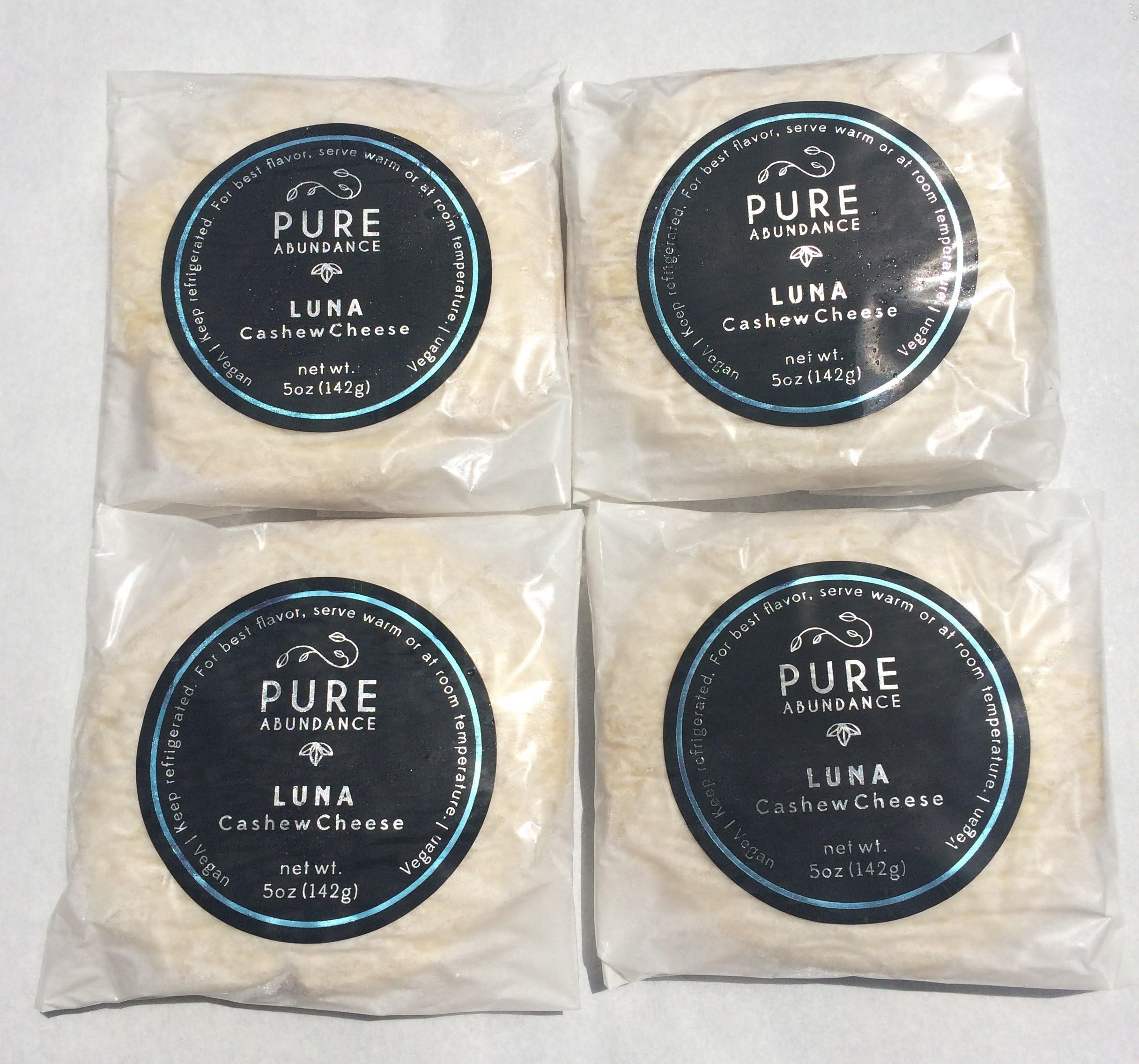 Vegan Cheese - Pure Abundance Luna Cashew Cheese - Dairy-Free Cheese - 4 pack
