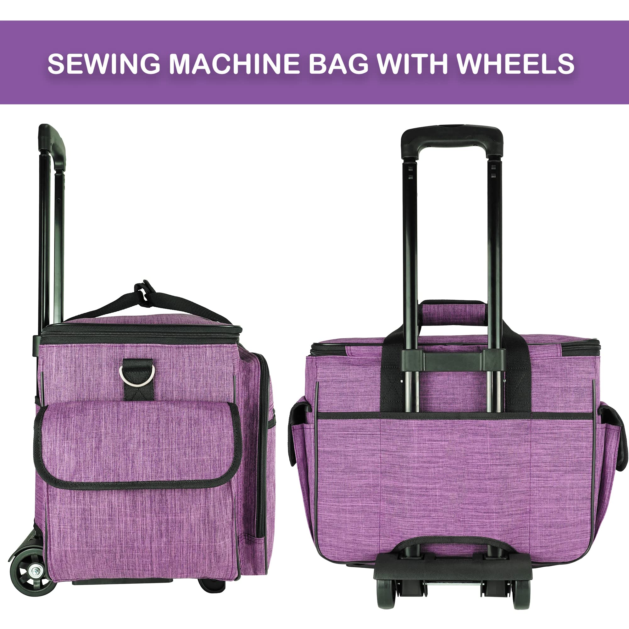 CAB55 Rolling Sewing Machine Case, Detachable Rolling