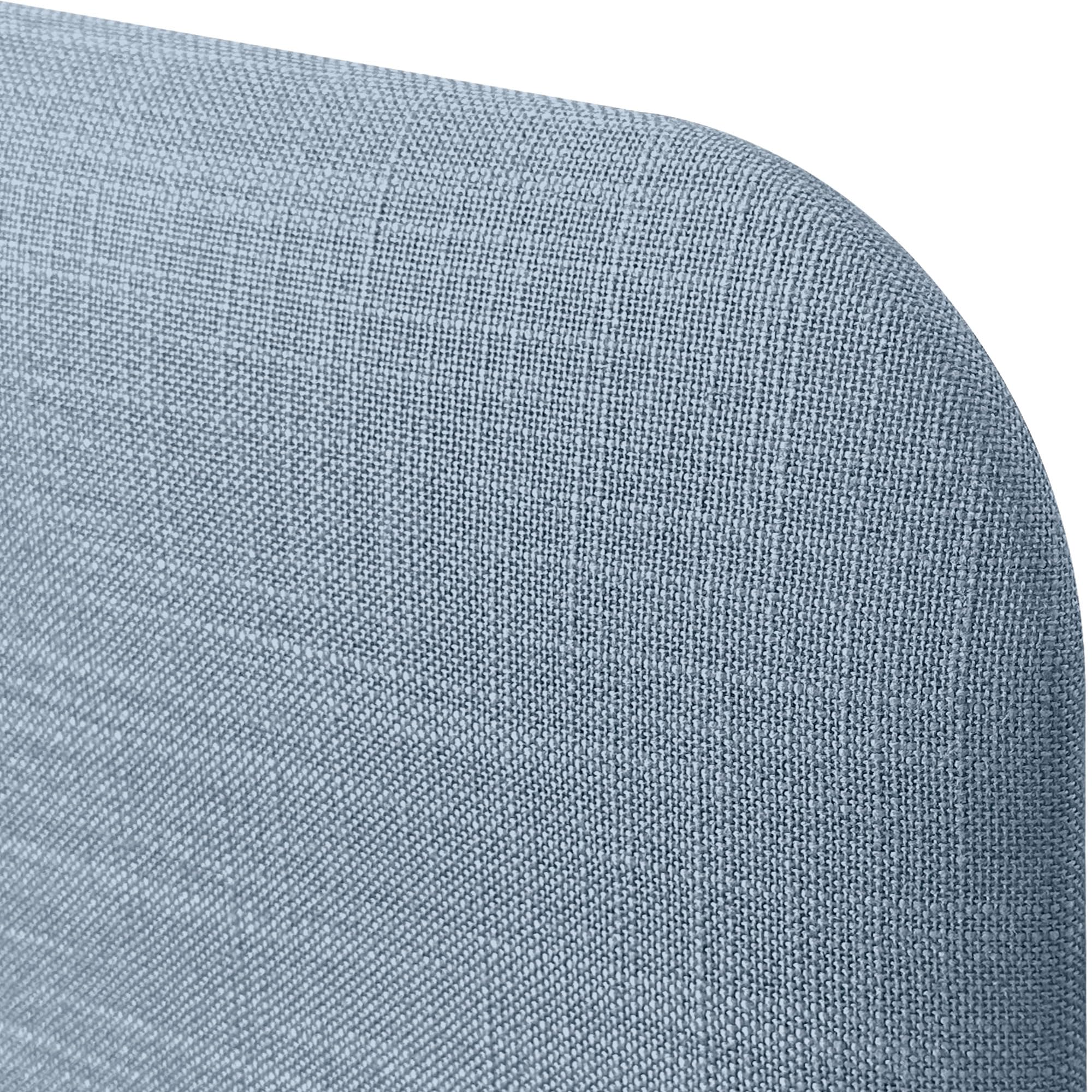 DHOME Testiera Imbottita Liscia Arrotondata in Lino Naturale con Gambe per Parete Acustica Testate Letto Fonoassorbenti Camera da Letto (Blu, 110cm)