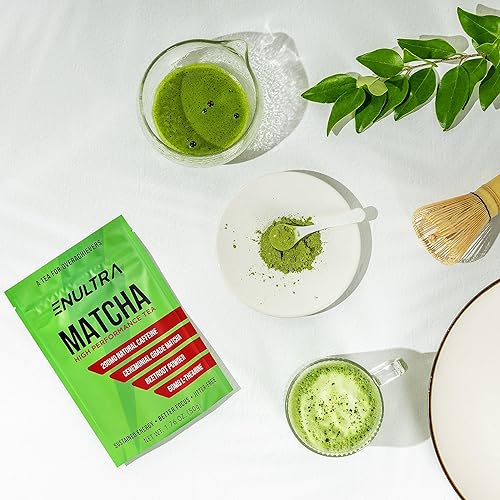 Miniatura 5 de ENULTRA Té Matcha con alto contenido de cafeína, mezcla de té de energía natural prémium con remolacha, 200 mg de cafeína, 25 porciones, té verde en