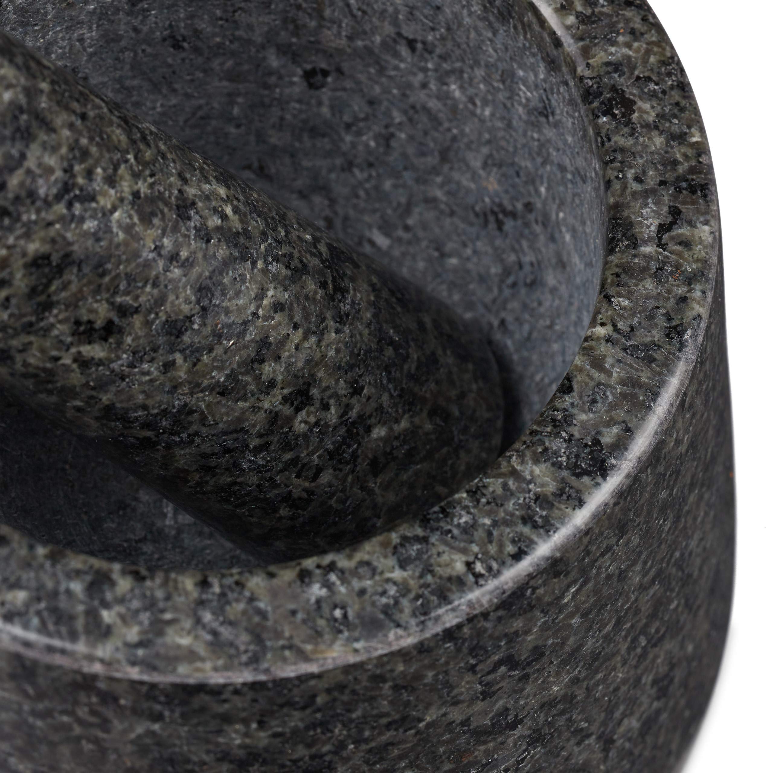 Relaxdays Moździerz granitowy polerowany 13,5 cm ciemnoszary do przypraw i ziół