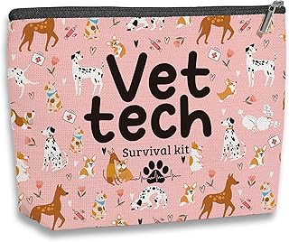 Vet Tech Gifts for Women Veterinary Technician Gift Makeup Bag Vet Tech Graduation Gift Veterinarian Gifts for Vet Tech Veterinarian Travel Toiletry Makeup Organizer Zipper Pouch Vet Tech Survival kit