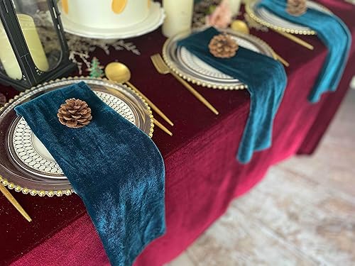EHLDekol Servilletas de terciopelo, 20 x 20 pulgadas, paquete de 6 servilletas de cena suaves, servilletas de boda, servilletas de mesa adecuadas