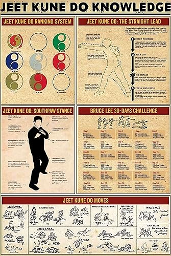 Jeet Kune Do Knowledge - Letreros de metal de hojalata con diseño de pata de sur para el hogar, arte de pared para el hogar, arte de pared con