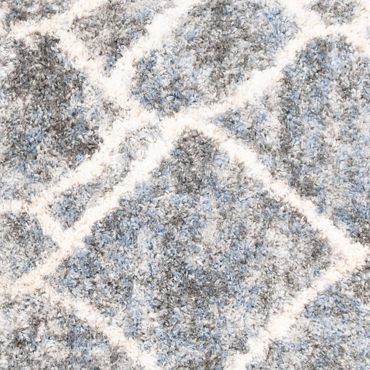 SAFAVIEH Berber Fringe Shag Collection Runner Rug - 2' x 8', Grey & Cream, Moroccan Design, Non-Shedding & Easy Care, 1.2-inch Thick Ideal for High Traffic Areas in Living Room, Bedroom (BFG629F)