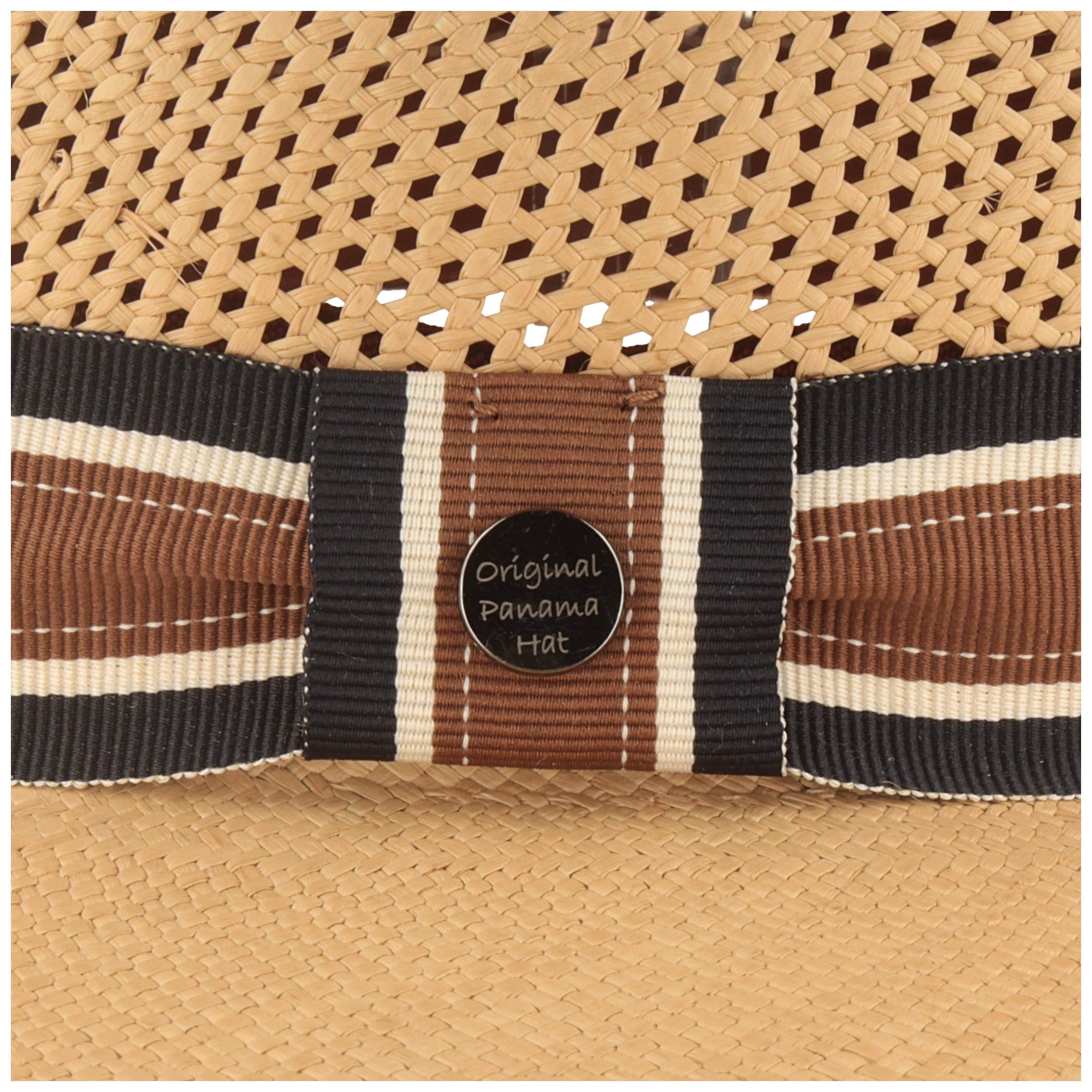 Breiter Sombrero Panama de Paja Original Sombrero de Verano de Ecuador Tradicional Tejido a Mano con Corona Ventilada