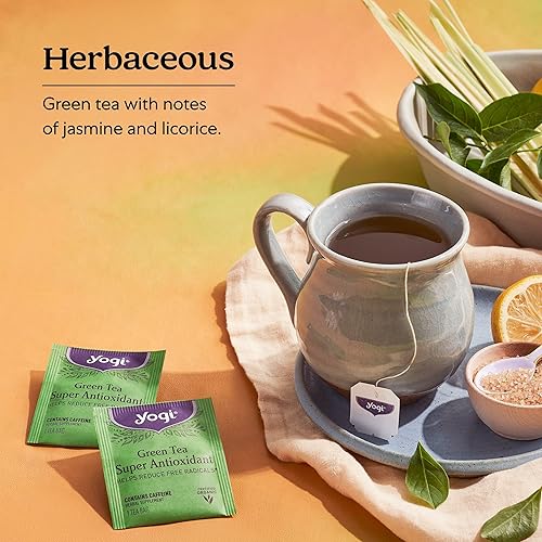 Miniatura 4 de Yogi Tea Té Verde Superantioxidante - 16 Bolsitas de Té por Paquete (6 Paquetes) - Té Verde Orgánico para Apoyo Antioxidante - Incluye Hoja de Té