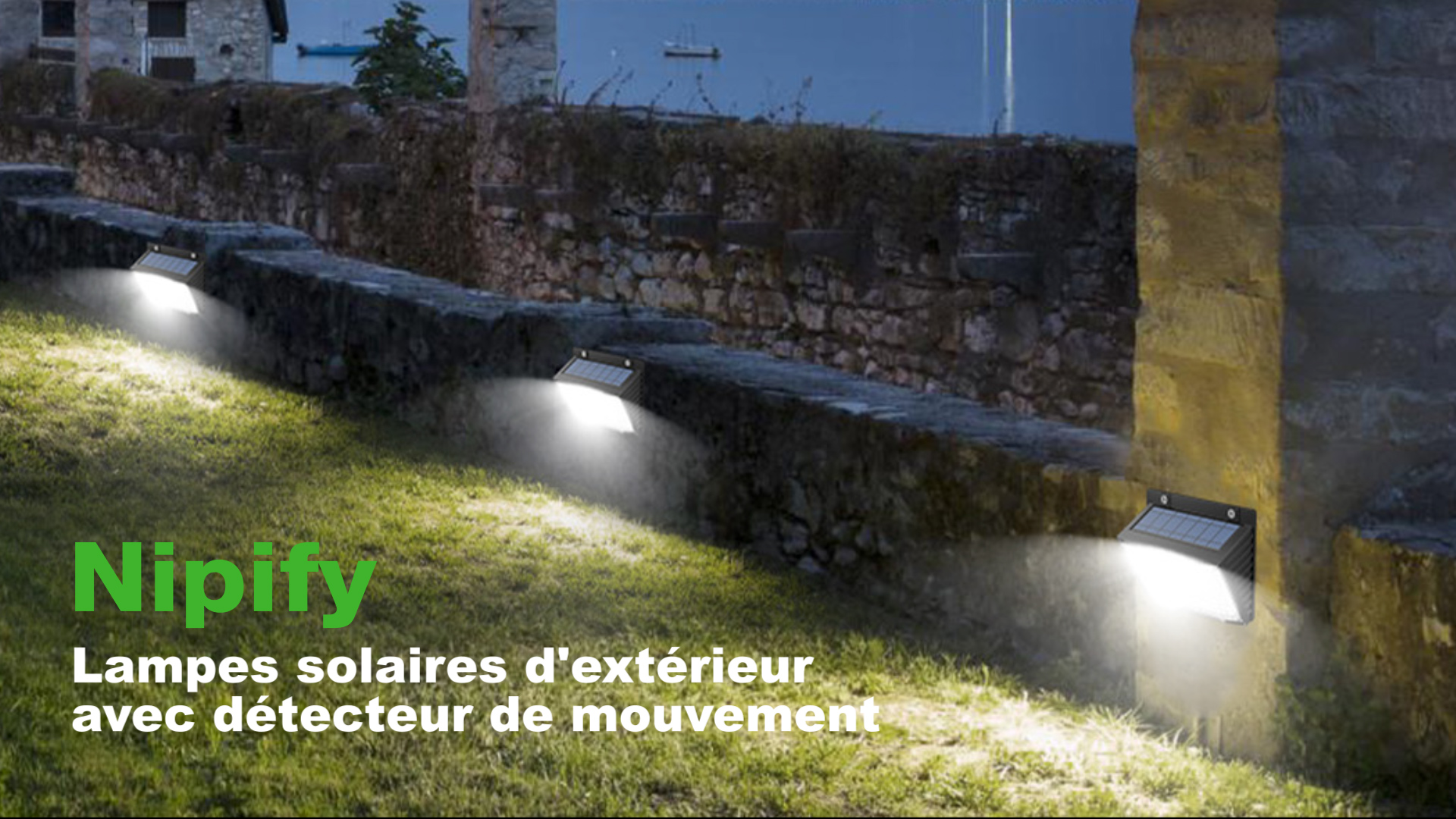 Lumiere Solaire Exterieur Jardin Lampes Solaires Extérieur Nipify - 2 Pack Avec Détecteur De Mouvement, 168 LED, IP65 Étanche Lampe Solaire étanche IP65