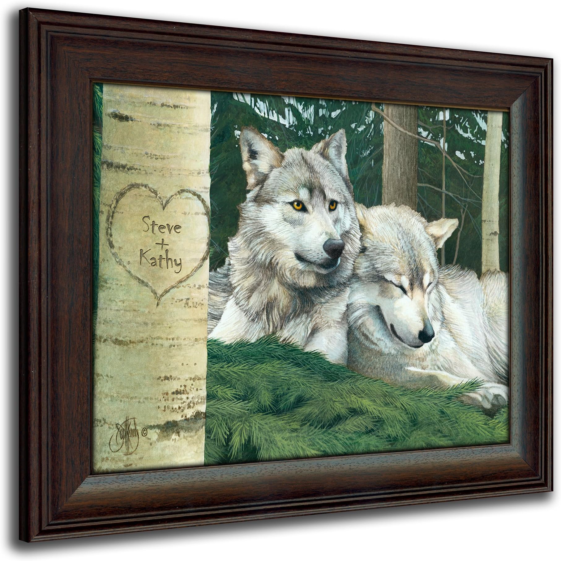 Wolves - Personalized Romantic Wildlife and Animal Framed Prints for anniversaries, weddings, Valentine's, and Christmas!