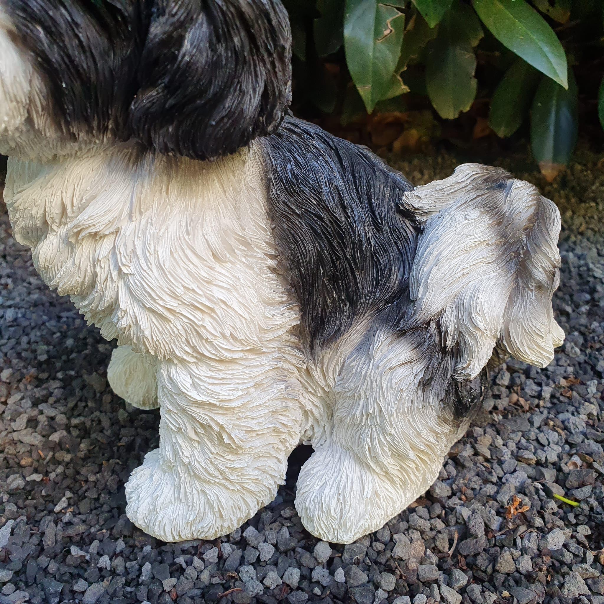 Figurka ogrodowa Shi Tzu, 21 siedzi cm, figurka do ogrodu, odporna na warunki atmosferyczne, dekoracja salonu, figurka psa