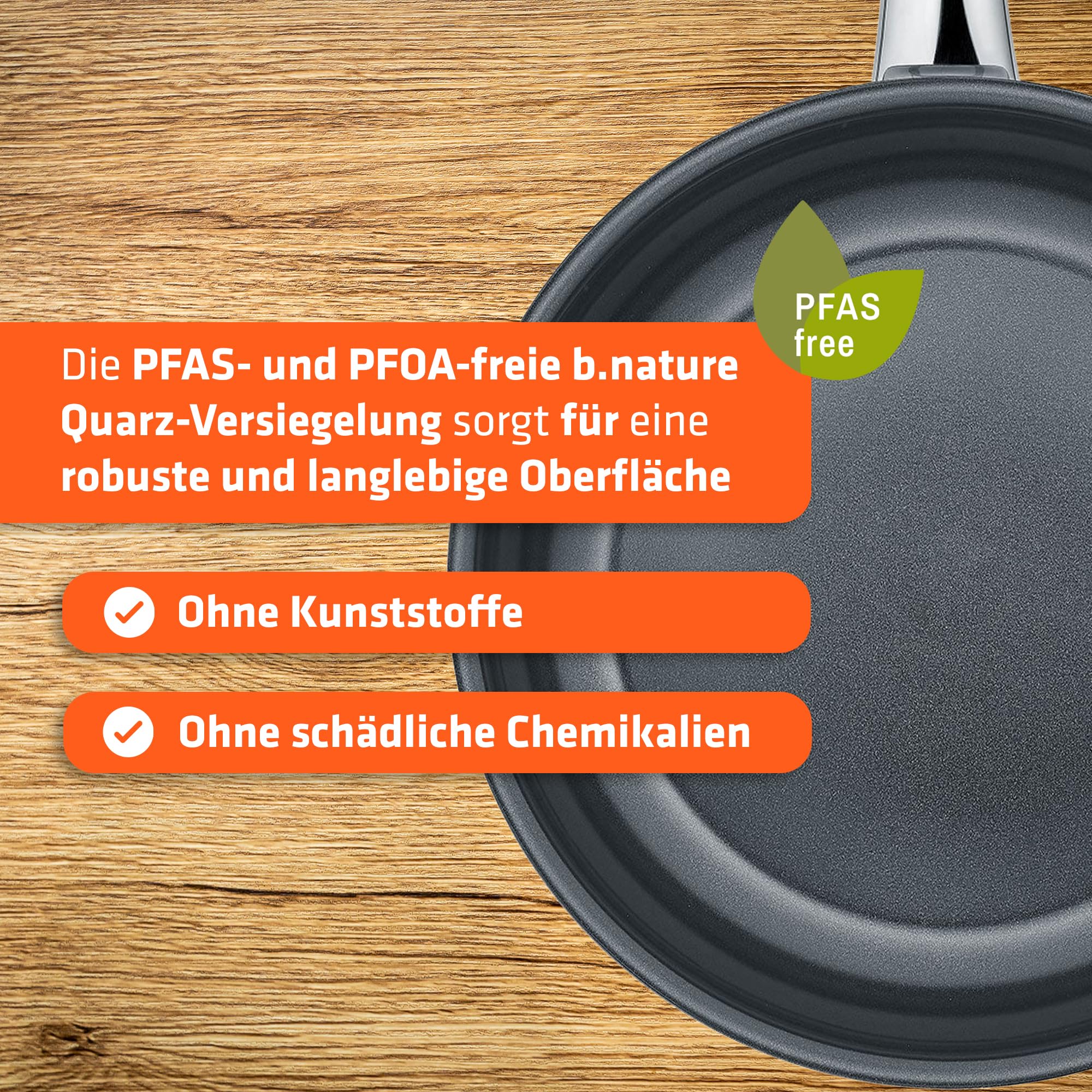 Berndes Bratpfanne 28 cm Napoli – allherdtauglich - langlebiger Antihafteffekt - Edelstahl Pfanne - Quarz-Versiegelung - Kapselboden mit Aluminiumkern - schnelle Hitzeverteilung – ofenfest - PFAS-frei