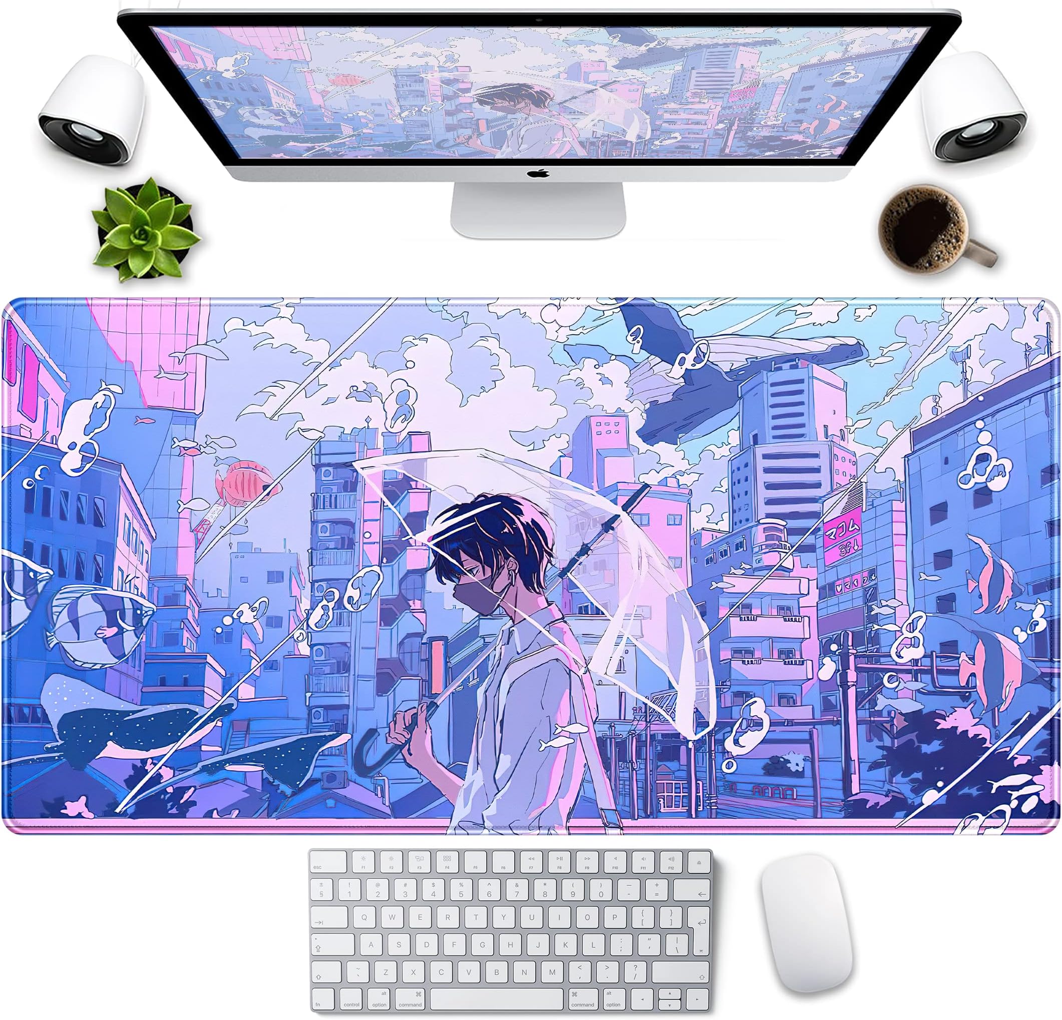 Anime Kawaii Desk Mat Mousepad Cute Japanese Large Gaming