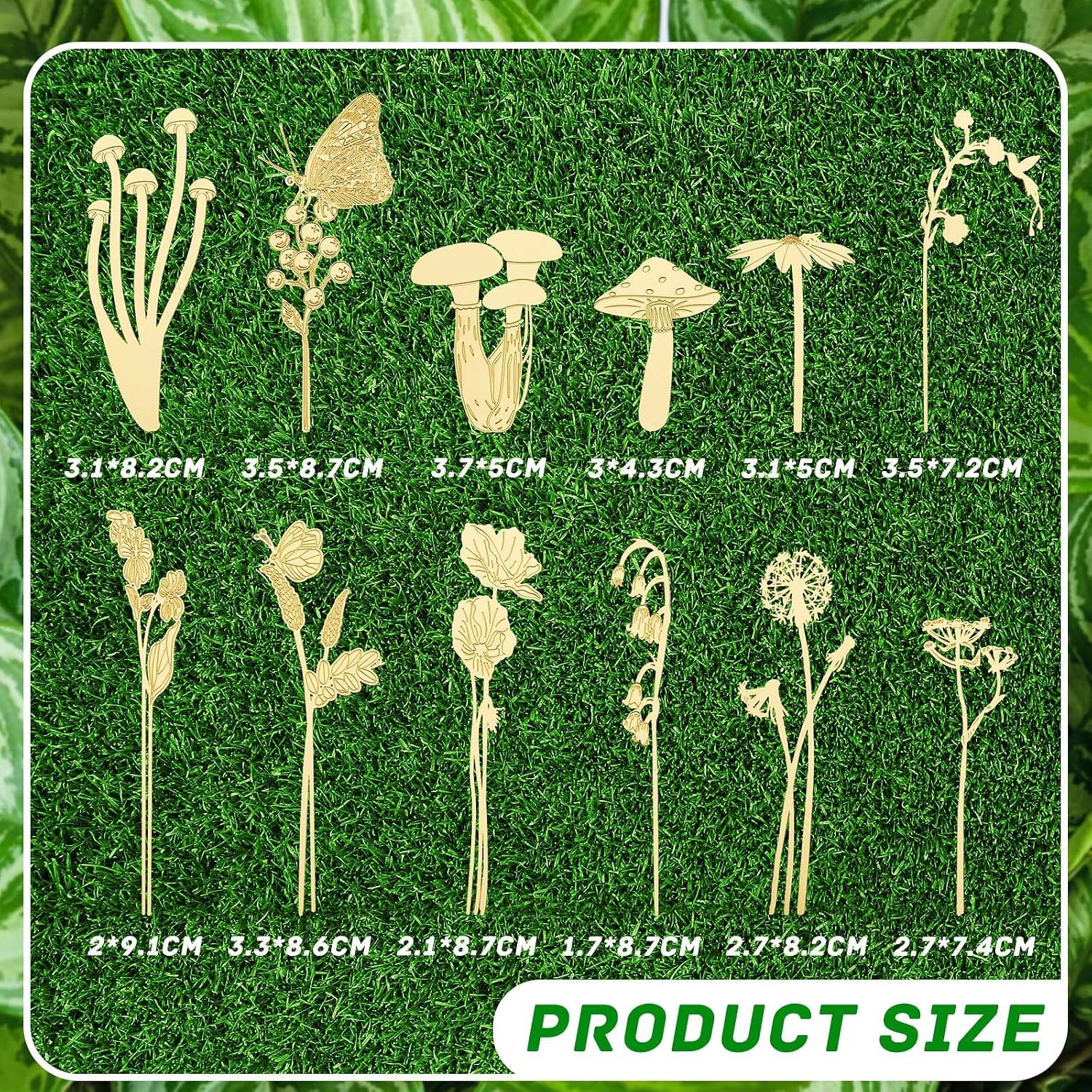 Yookeer 12 Pieces Brass Plant Hanger Metal Plant Decoration Cute Hanging Brass Plant Ornaments for Plant Lovers Gardeners Home Office Room Ornament