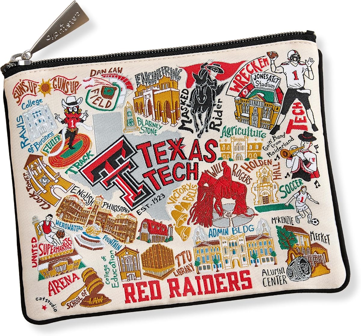 Texas Tech University Collegiate Zipper Pouch Purse, Makeup Bag | Zipper Bag - Holds Phone, Makeup, Wallet, Glasses, & Travel Essentials - Alumni, Acceptance & Graduation Gift