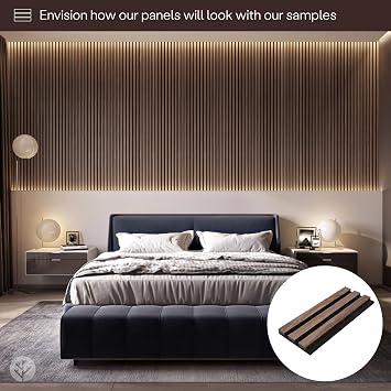 WVH Slatpanel Acoustic Wood Wall Panels - Soundproof Slatted Wood Panels for Wall and Ceiling (6 x 4 x 0.78) - 3D Textured Panel for Interior Wall Decor for Homes, Offices, Studios
