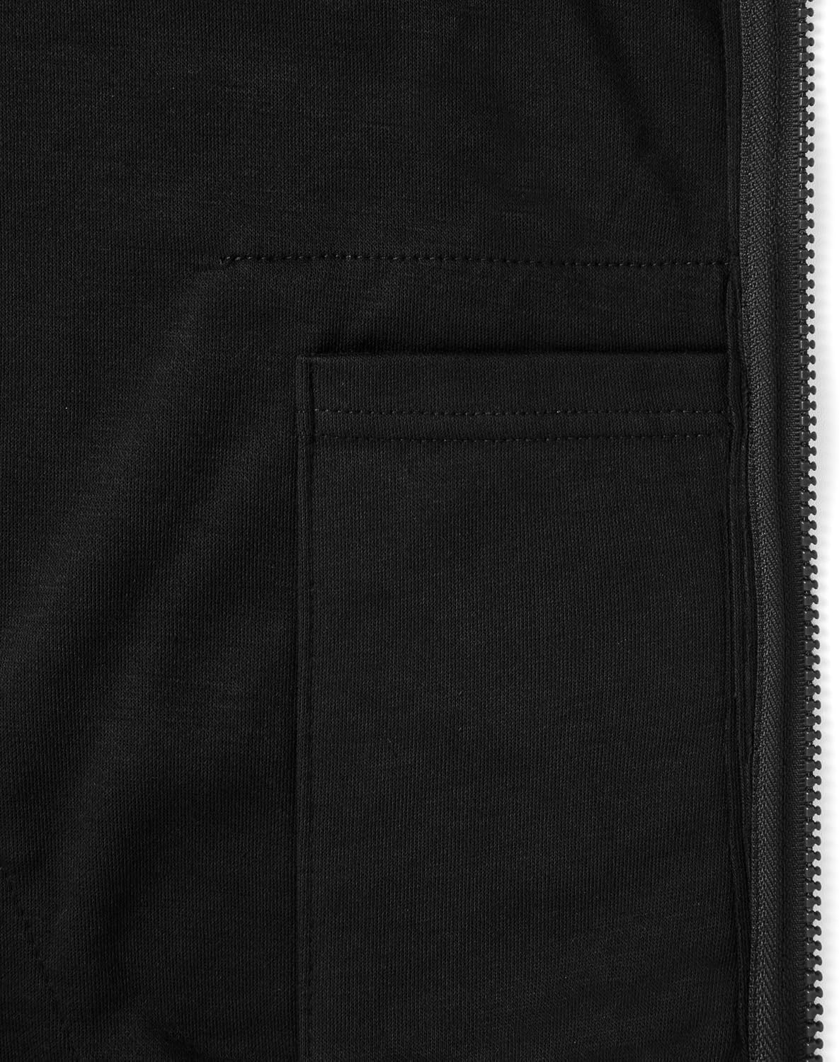 Ohoo Mens Slim Fit Zip Up Hoodie Cotton Blend Soft Fabric Basic Layering Comfy Jacket with Hidden Smart Pocket