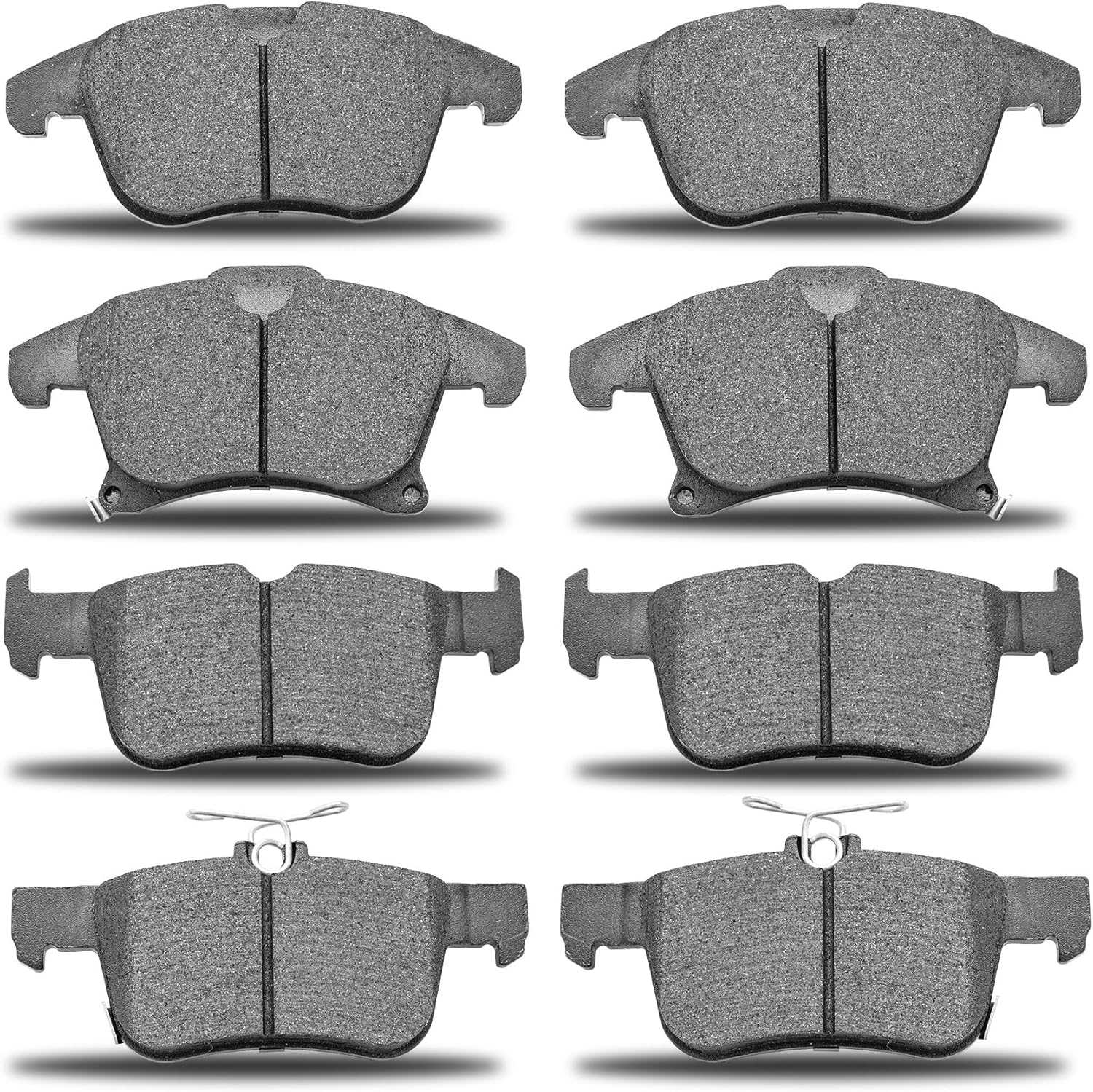 D1653 D1665 Front Rear Semi-metallic Brake Pads Sets Compatible with 2013-2019 Ford Fusion,2013-2020 Lincoln MKZ