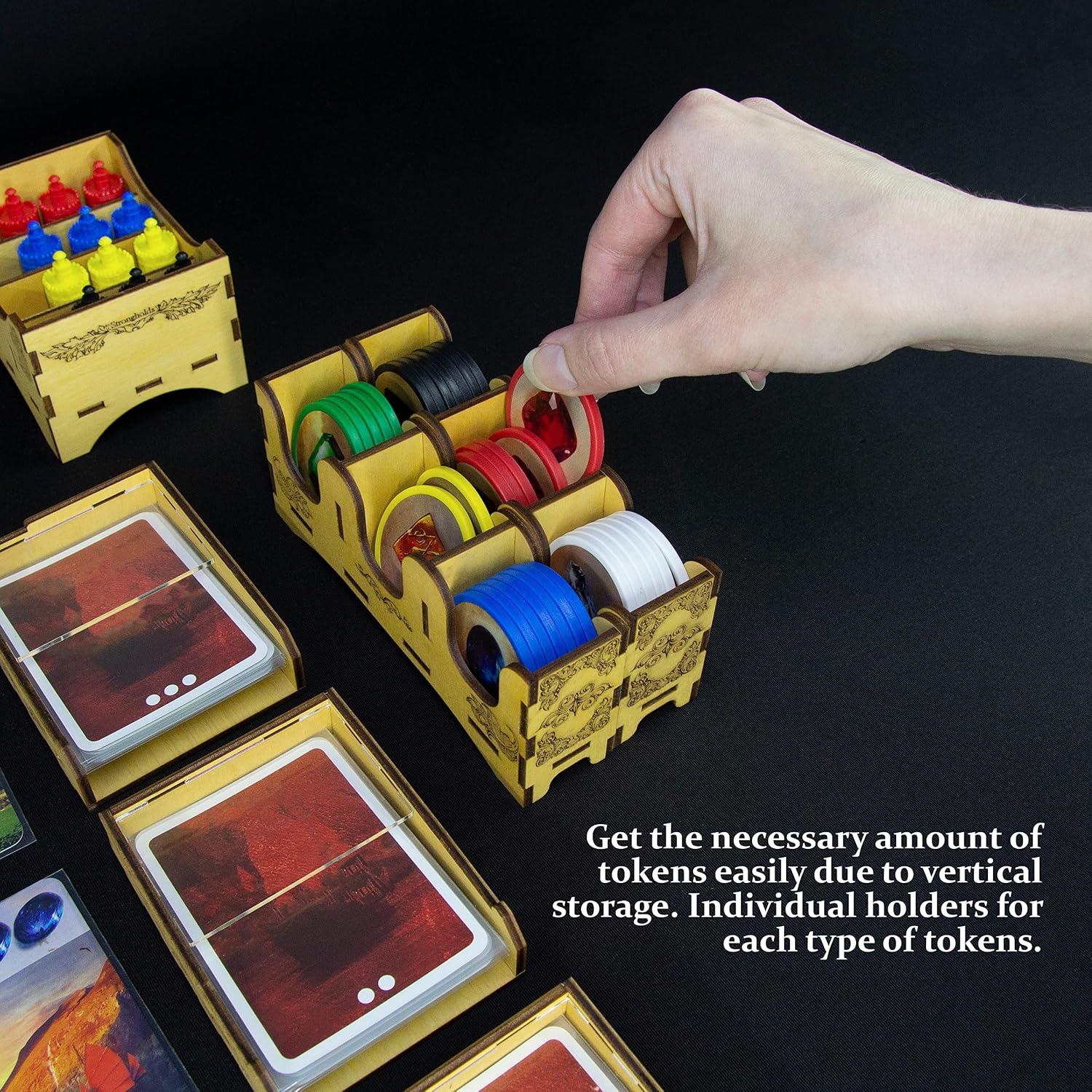 SMONEX Board Game Organizer Compatible with All of Splendor Board Game Expansion - Organizer Insert Suitable for Splendor Made from Strong Plywood