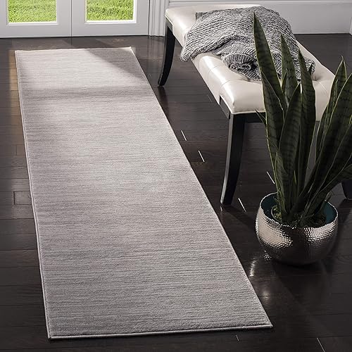 Vision Collection Runner Rug - 2'2" x 8', Silver, Modern