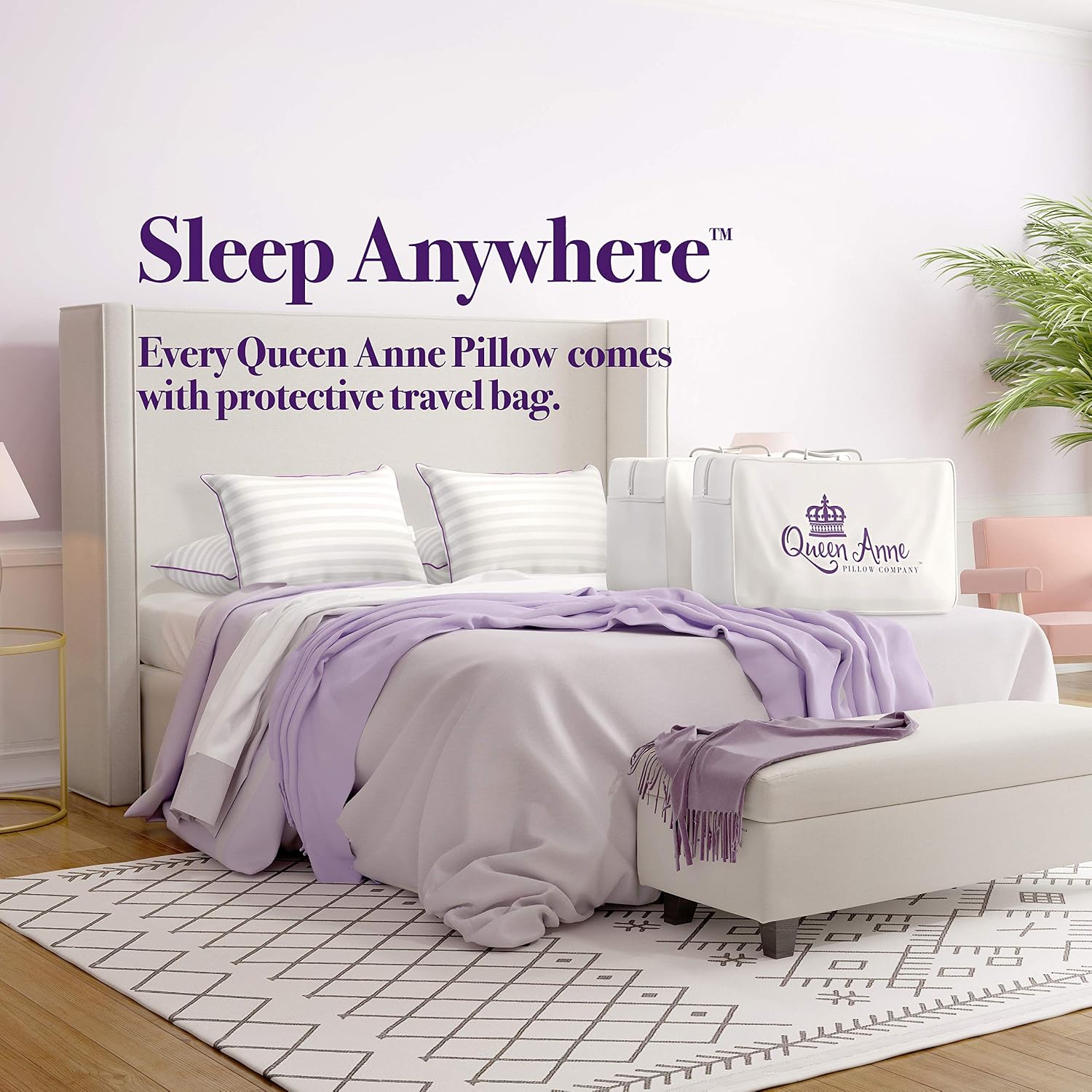 Onе-Dау Sаlе: Uр tо 60% оƒƒ The Original Queen Anne Pillow - Famous 100% European White Goose and Duck Down Blend - Cruelty Free Luxury Hotel Pillows - Made in USA (King Firm)