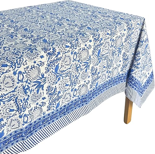 Miniatura 78 de ATOSII Amalfi - Mantel rectangular de otoño 100% algodón, bohemio, estampado a mano, para cocina, mesa de comedor, lino, decoración de otoño