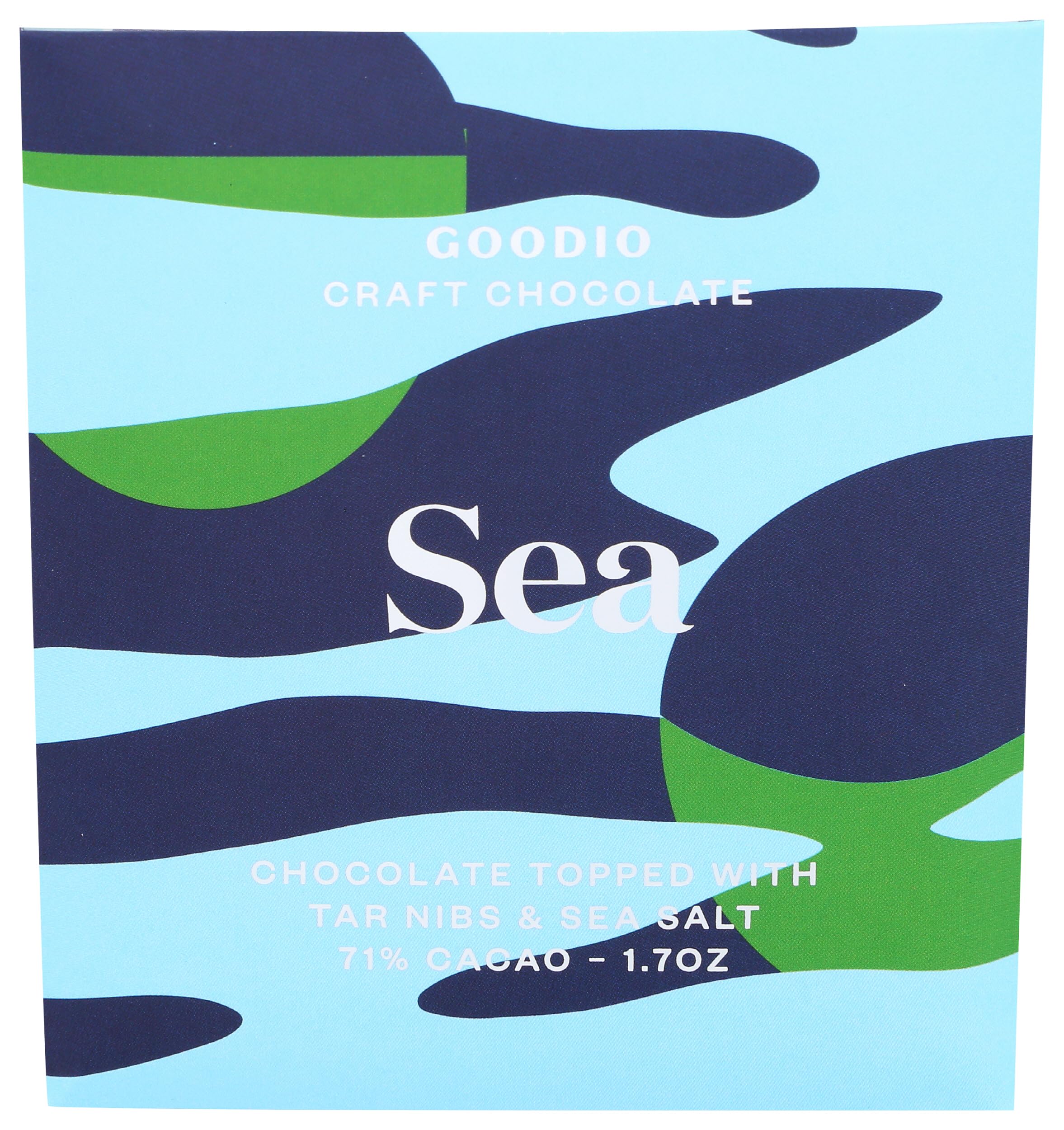 Goodio Nordic Flavors Chocolate Bar, Sea, 1.7 oz, Vegan, Gluten-free, Soy-Free, non-GMO