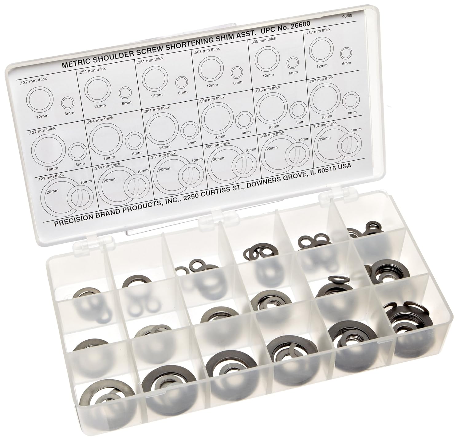 302 Stainless Steel Round Shortening Shim Assortment (360