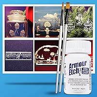Vista 7 de Crema para Grabado de Vidrio Armour Etch - Tamaño Inicial de 2.8oz - Incluye Pinceles de Aplicación Moshify