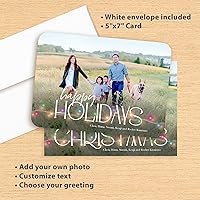 Vista 3 de Let's Make Memories - Tarjetas navideñas personalizadas con sobres, tarjetas navideñas de 5 x 7 pulgadas, sobres blancos, Colorful Lights